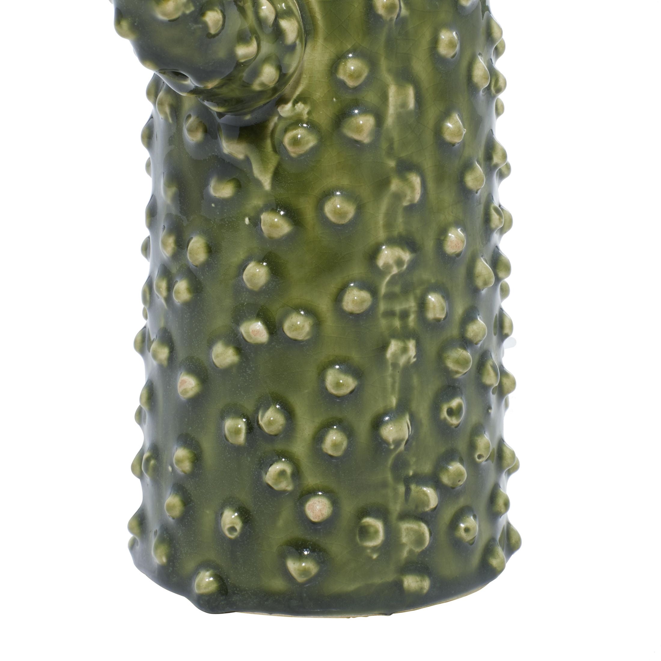 DecMode 13" Cactus Green Ceramic Vase