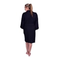 thumbnail image 4 of Puffy Cotton Adult Unisex Waffle Kimono Bath Robe 100% Natural Soft Cotton - Black, 4 of 6