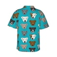 thumbnail image 3 of Pitbull Pattern Hawaiian Shirts For Men, Summer Short-Sleeve Relaxed-Fit Button-Down Shirts Large, 3 of 9