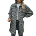 thumbnail image 2 of FDGIU Women's Flannel Shacket - Fleece Lined Hooded Jacket, Casual Long Sleeve Loose Fit Plaid Outerwear for Fall Winter Fashion, 2 of 7