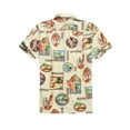thumbnail image 2 of Made in Hawaii Men's Hawaiian Shirt Aloha Shirt in Surfboards and Palms in Cream M, 2 of 3