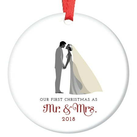 Bride Groom Ornament First Christmas As Mr Mrs 2018 1st