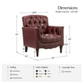 thumbnail image 4 of Mid century Modern Genuine Leather Armchair Set of 2, Beige, 4 of 9