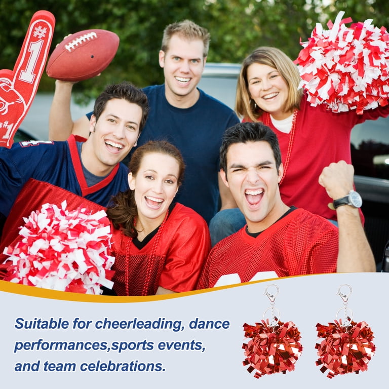 Uxcell 24 Pcs Cheer Pom Pom Keychain, Cheerleading Gift Charm
