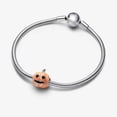 thumbnail image 2 of 925 Sterling Silver Glow-in-the-dark Spooky Pumpkin Charm for Bracelet Charms Bangle Pendant Jewelry, 2 of 4