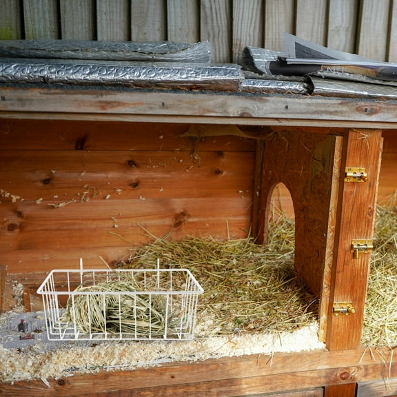 ULTNICE Feeder Racks Pet Cage Supply Hanging Holder Iron White 1Pack