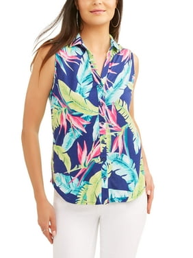 Women's Seeveless Collared Top
