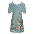 thumbnail image 4 of Puntoco Vestido Casual De Mujer Con Cuello Redondo Y Manga Corta Con Hombros Descubiertos, Vestido De Manga Corta Con Cuello Redondo, Verde Menta Xxxxxl,Regalos Para Mujer Joven, 4 of 5