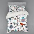thumbnail image 2 of Ambesonne Ethnic Bedding Set 3 Pcs, Colorful Swirls Birds Motif, Twin, White and Multicolor, 2 of 3