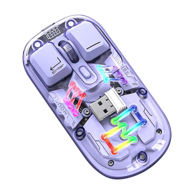 Souris Souris Sans Fil Jovati Transparente Souris Sans Fil 2.4G/Bluetooth 5.0 Connexion 2 Modes Typec Rechargeable Souris Standard Éclairage Rvb Magnétique Souris Usb Sans Fil