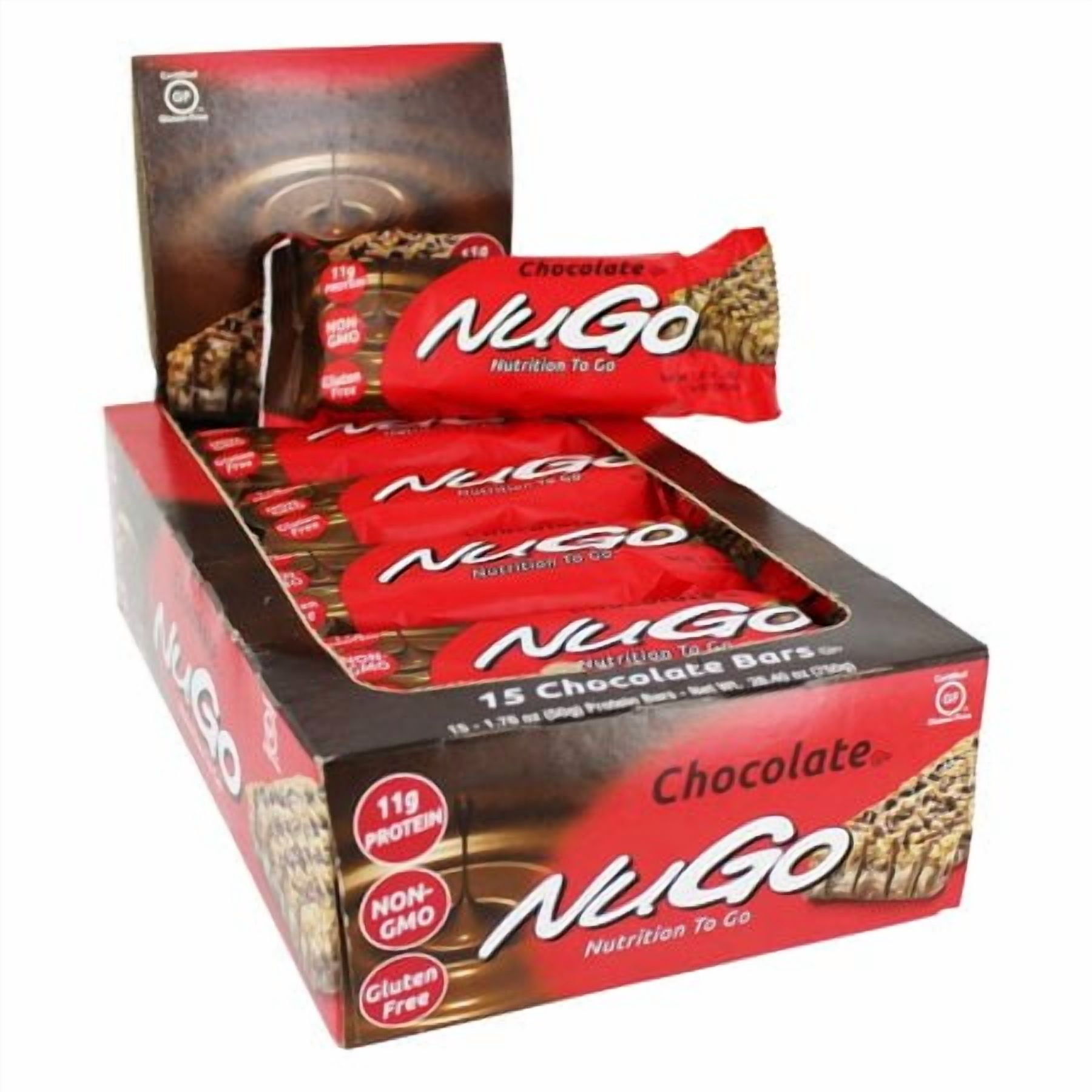 NuGo Protein Bar, Chocolate, 11g Protein, Gluten Free, 15 Count