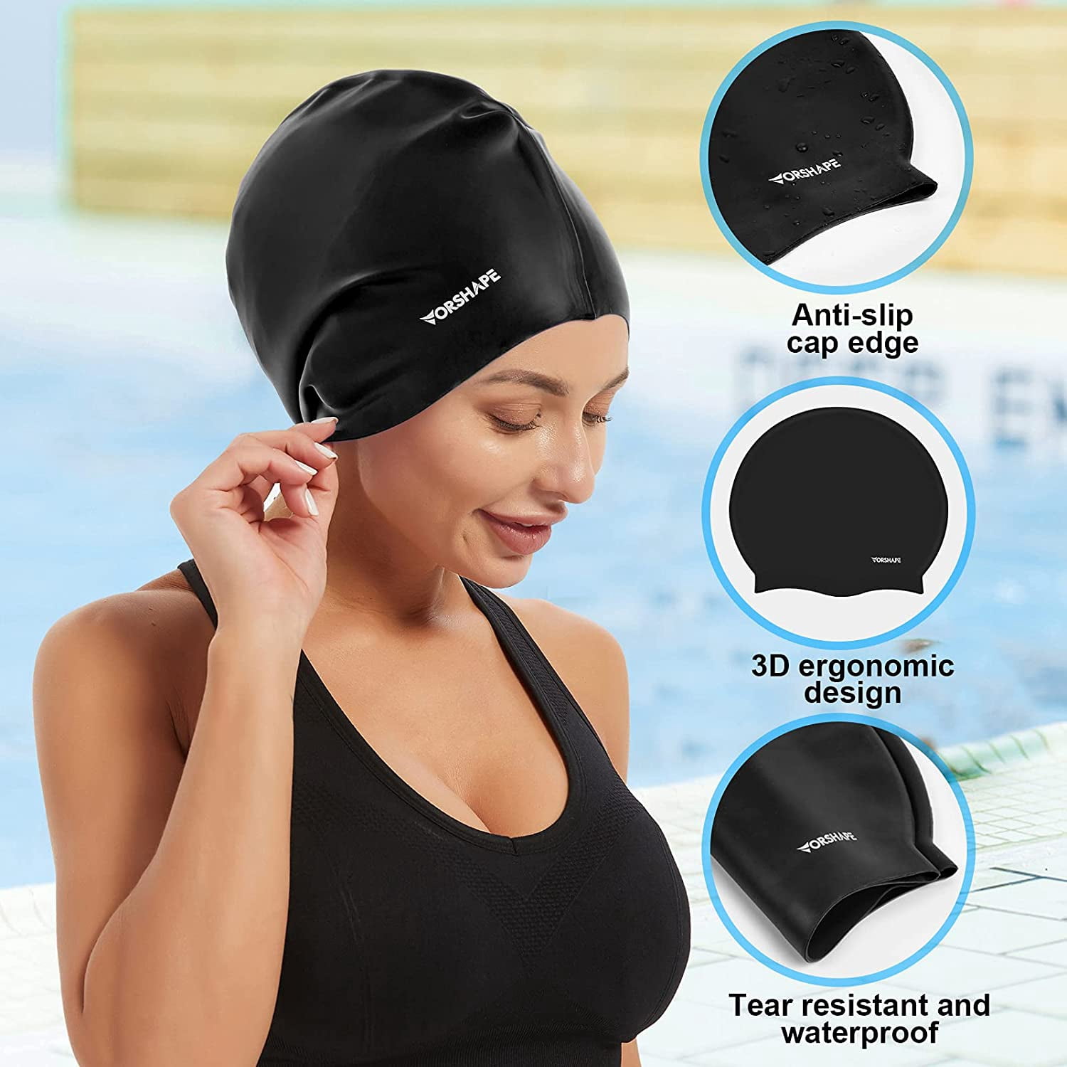 Extra Large Swim Cap for Braids and 