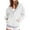 White -GX24, variant on Lumtrix Hoodies for Women Soft Fleece Half Zip Up Hoodie Long Sleeve Casual Pullover Oversized Sweatshirt Hooded Tops Army Green M