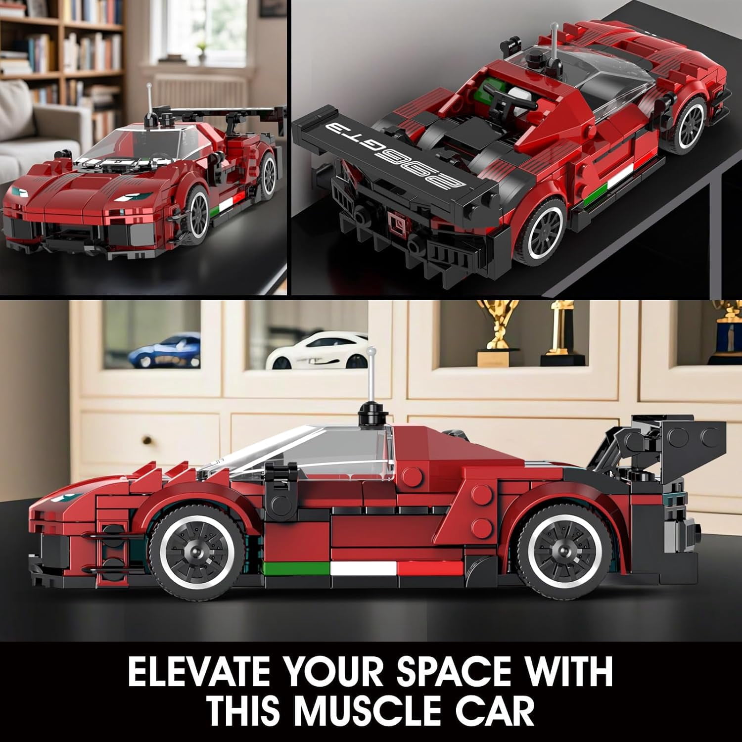 Speed Champion P80C Racing Car Building Kit with Acrylic Display Case, 27069 Collectible Model Car Kits, Building Blocks Kit Racing Toy Cars for Adult (457 PCS)