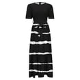thumbnail image 4 of Summer Dresses For Women 2025 Floral Print Wrap Short Sleeve Maxi Dress Patchwork Ruffle Hem A Line Dress, 4 of 5