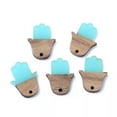 thumbnail image 2 of U8MO 5pcs Resin & Walnut Wood Hamsa Hand Pendants Palm Charms DIY Jewelry 25x18.5mm, 2 of 3