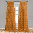 thumbnail image 5 of Ambesonne Orange Curtains, Aztec Sun Geometric Borders, Pair of 28"x95", Pale Orange Burgundy, 5 of 5