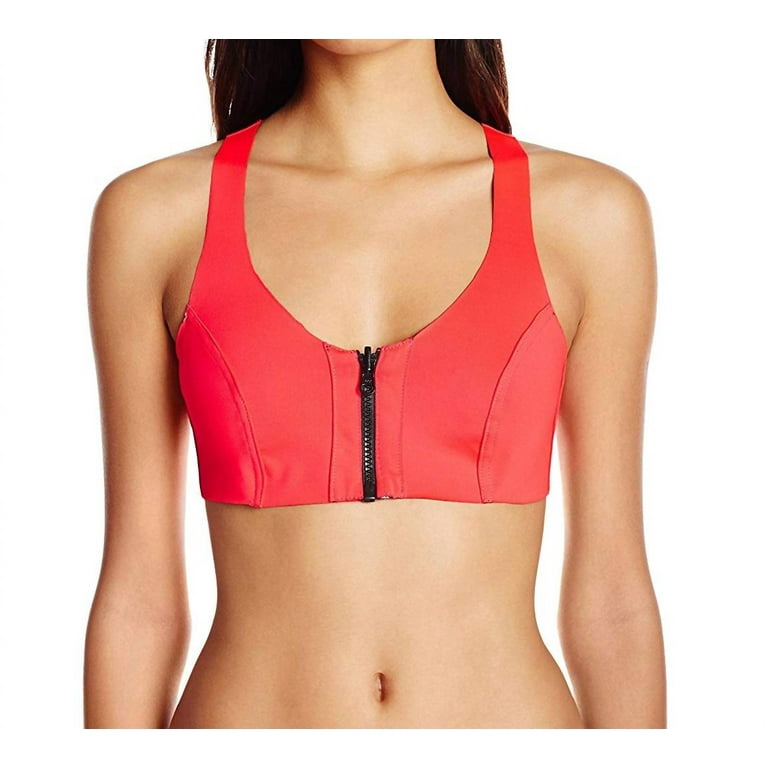 PQ Swim Neo Zip Up Reversible Halter Bikini Top Swimsuit 