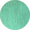 thumbnail image 1 of Ahgly Company Machine Washable Indoor Round Solid Turquoise Blue Modern Area Rugs, 6' Round, 1 of 4