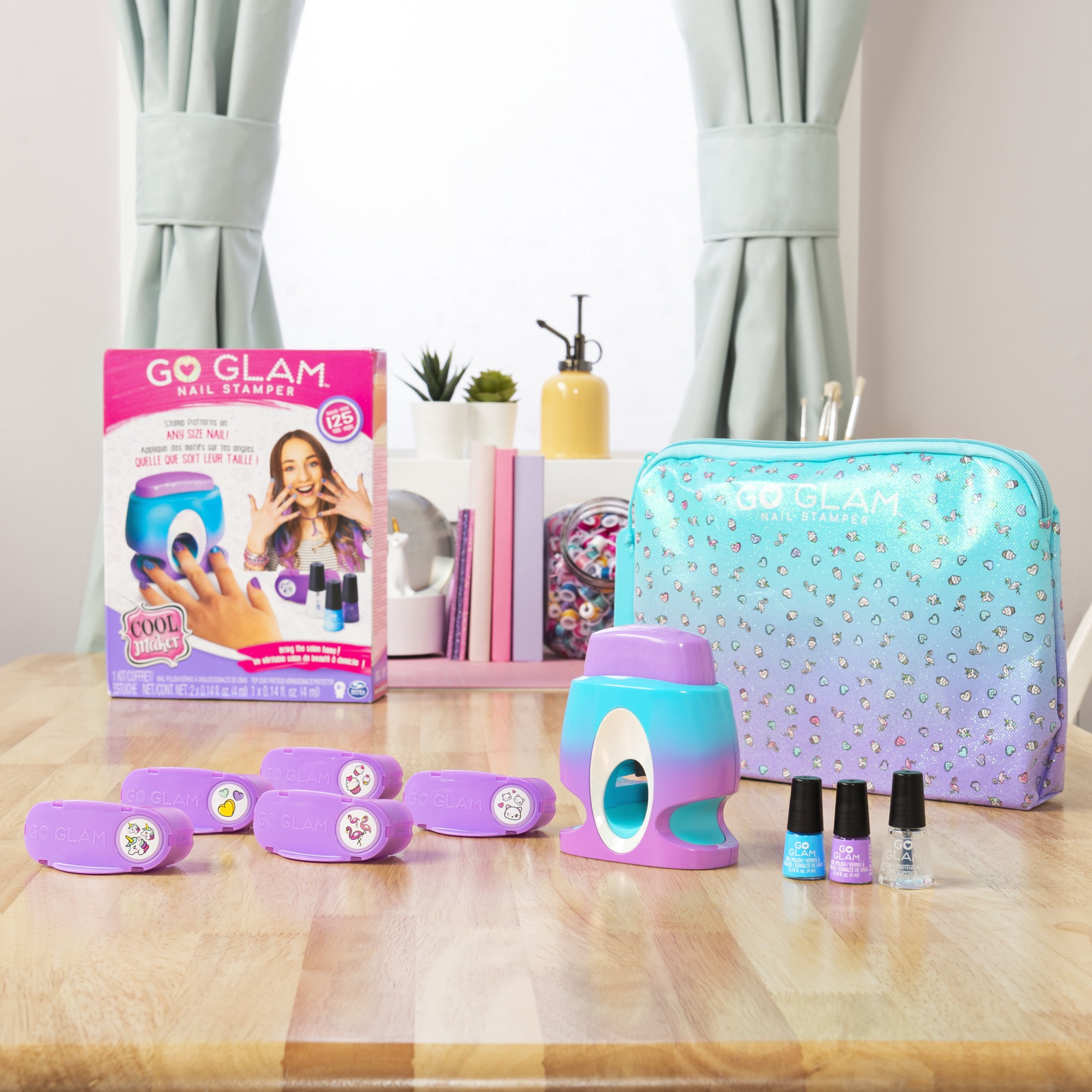 Cool Maker, GO GLAM Nail Stamper, Nail Studio with 5 Patterns to Decorate 125 Nails (Packaging May Vary)