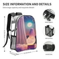 thumbnail image 4 of Honeii Dreamy Moonlit Window Print Clear Backpack Heavy Duty Transparent Bag 17" See Through BookBag for Women Men Adults Work Festival Sports Travel, 4 of 7