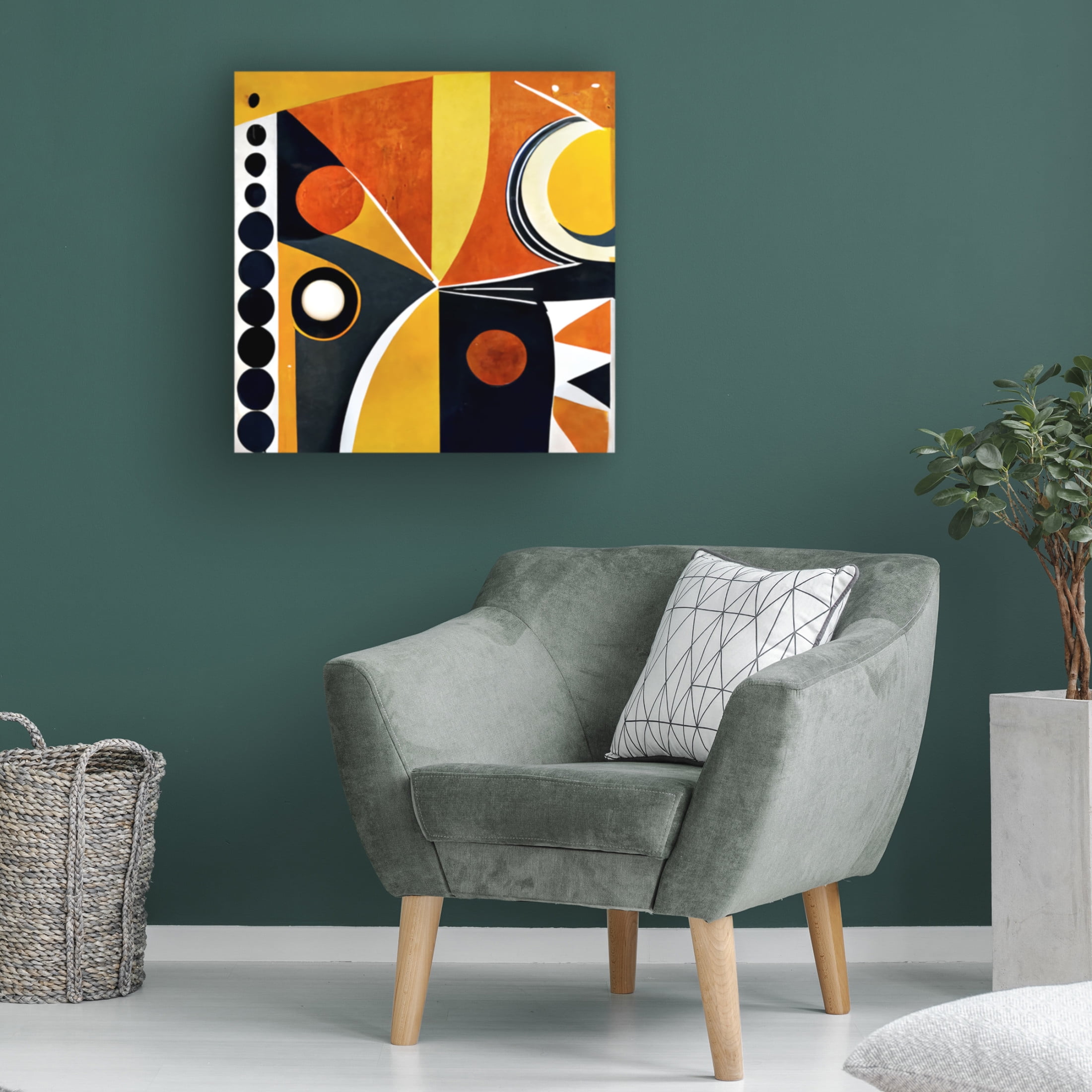 Canvas Wall Art - Ray Heere 'Mid Century Celebration Of All Cultures 23' Wall Art for Living Room, Bedroom, or Office Décor by Trademark Fine Art - 18 x 18 Inches