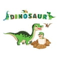 thumbnail image 1 of Word Dinosaur themed Lettering Wall Art DecorWall Decal Decoration Dinosaur Joyful Cartoon Cartoon Animals Decorating Ideas for Child's Bedroom Size: 20 In(W) x 14 In(H), 1 of 5