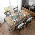thumbnail image 4 of Sea Turtle Coastal Rectangle Tablecloth, Summer Nautical Starfish Coral Brown Anchor Waterproof & StainResistant Tablecloth, Washable Oil-proof Table Cover for Dining/Party/Wedding/Buffet 52x70 In, 4 of 9