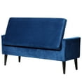 thumbnail image 6 of Dazone Armed Indoor Storage Bench With 2 Round Pillows, 47 inches Ottoman with Storage, Velvet Bench Safety Hinge Ottoman Armrest, Large Storage Bench,for Bedroom, Living Room, Porch, Dark Blue, 6 of 9