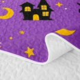 thumbnail image 5 of Feelyou Cartoon Magic Witch Dog Quilt King, Cute Ghost Pumpkin King Coverlet Set, Purple, 3-Piece, 1 Comforter and 2 Pillowcases, 5 of 7