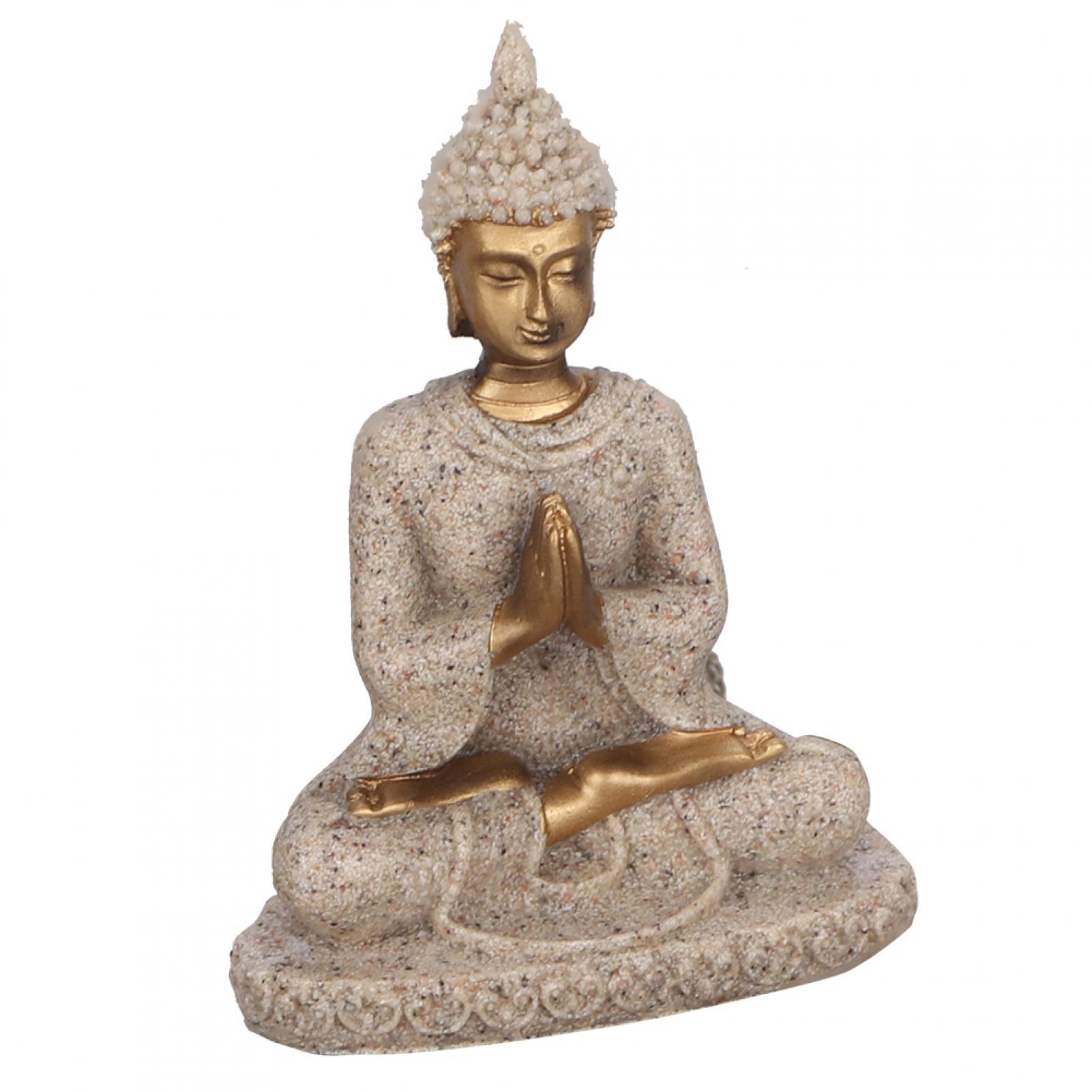 Meditating Seated Buddha Statue Carving Figurine Craft for Home Decoration Ornament, Buddha Figurine,Buddha Statue - image 3 of 8