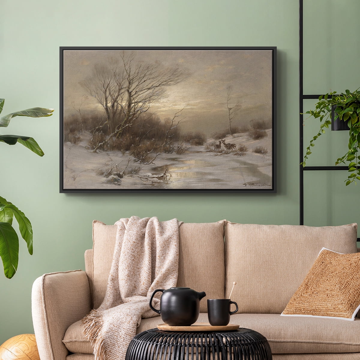 Vintage Landscape-CCLXXIV By Wexford Home Framed in Black Wood Gallery Wrapped Canvas 17 in. x 25 in.