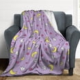 thumbnail image 4 of HAHDAXIA Usagi Blanket Rabbit Moon Pattern Throw Blanket Bedding Room Decor Flannel Blankets for Bed Sofa 60 * 50, 4 of 7