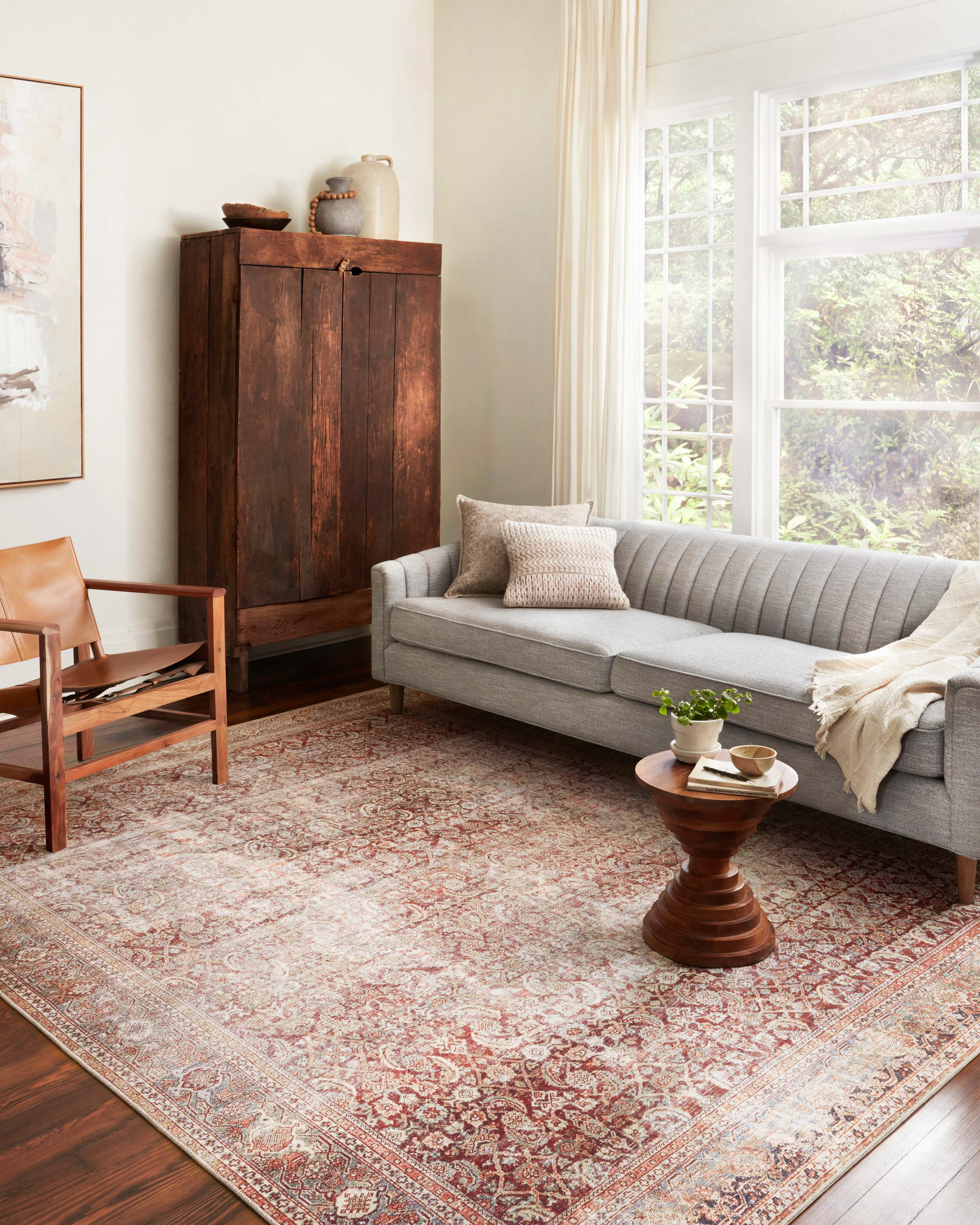 Loloi II Layla LAY-11 Printed Cinnamon / Sage Oriental Area Rug 2'-3" x 3'-9"