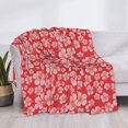 thumbnail image 3 of Fotbe Red Hibiscus Flower Manta de Franela con Estampado, Manta Ultrasuave para Cama, Sofá, Auto, Hipoalergénica y Antibolitas-60"x50", 3 of 6