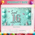 thumbnail image 2 of Glitter Design Sweet 16 Banner Turquoise Balloons Display Pink Lips Sparkling Decor 16th Birthday Backdrop for Sweet 16 Party Teen Birthday Celebration Girls' Birthday Party, 2 of 9