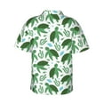 thumbnail image 3 of Fotbe Cartoon Turtle Hawaiian Shirt for Men Unisex Summer Beach Casual Short Sleeve Cotton Linen Button Down Shirts-Small, 3 of 9