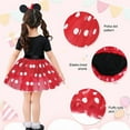 thumbnail image 5 of Jurebecia Toddler Girls Princess Costume Mini Red Polka Dot Tutu Mouse Dress with Bow Headband Fancy Party Outfit for Birthday Cosplay 3-4Years, 5 of 15