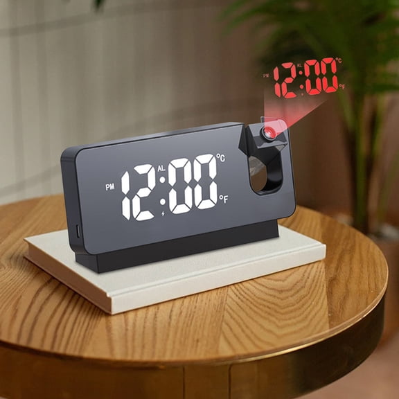 Wall Clock, Projection Clock, Digital Alarm Clock with Temperature Humidity Display, 17.3-inch Large LED Display, Ceiling Wall Projector for Bedroom, 1 Count