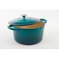 thumbnail image 3 of Crock-Pot 5 Quart Round Enamel Cast Iron Covered Dutch Oven Slow Cooker, Teal, 3 of 5