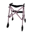 thumbnail image 1 of Andador con ruedas Stander Wonder, ligero, plegable y compacto, ideal para personas mayores y adultos. Ruedas de 6 pulgadas, frenos con bloqueo y asiento acolchado con respaldo. Color: rosa real., 1 of 5