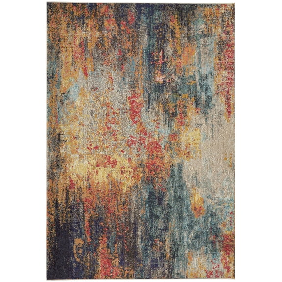 Nourison Celestial Abstract Darkness Indoor Area Rug Multicolor 3'11" x 5'11"