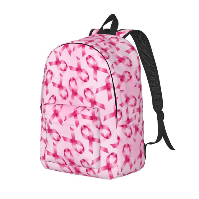 Fotbe Breast Cancer Ribbons Awareness Mochila de Lona con Estampado, Mochila Duradera, Mochila Versátil de Alta Calidad, Mochila Compacta Vintage-Small