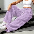 thumbnail image 5 of Lmueinov Womens Sweatpants Drawstring Elastic High Waist Double Sided Fleece Pants Wide Leg Sweatpants with Pockets for Jogger Coffee, 5 of 8