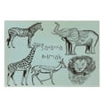 thumbnail image 3 of Safari Cutting Board, Composition of Tropic Wild Savannah Animals Lion Giraffe Zebra Graphic, Decorative Tempered Glass Cutting and Serving Board, Small Size, Cream Brown, by Ambesonne, 3 of 5