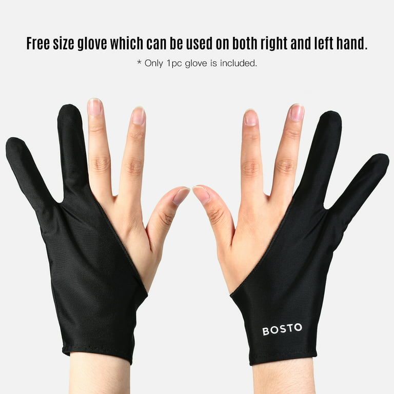 BOSTO Two-Finger Free Size Drawing Glove Artist Tablet Drawing Glove for  Right & Left Hand Compatible with BOSTO/UGEE/Huion/Wacom Graphics Drawing  Tablets 
