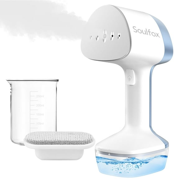 Soulfox Portable Steam Iron for Clothes,1600w,Vertical 2-in-1 Iron & Steamer, Aluminum, Blue