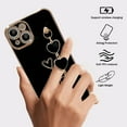 thumbnail image 4 of Compatible with iPhone 14 Plus Case Cute Sparkling with Light Heart Bracelet Plating Protect The Camera Soft TPU Apply to iPhone 14 Plus Case Ladys, Girls and Women（Black）, 4 of 11