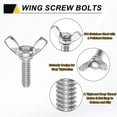 thumbnail image 3 of Uxcell 15 Pack 3/16-24" x 5/8" Wing Butterfly Screw Bolts, 304 Stainless Steel Machine Fastener, Thumb Hand Screws for Electronic Equipment, Silver Tone, 3 of 6