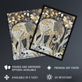 thumbnail image 2 of Artery8 Elephant Flowers Artwork Quirky Floral Folk Art Living Room Extra Large XL Wall Art Poster Print, 2 of 5